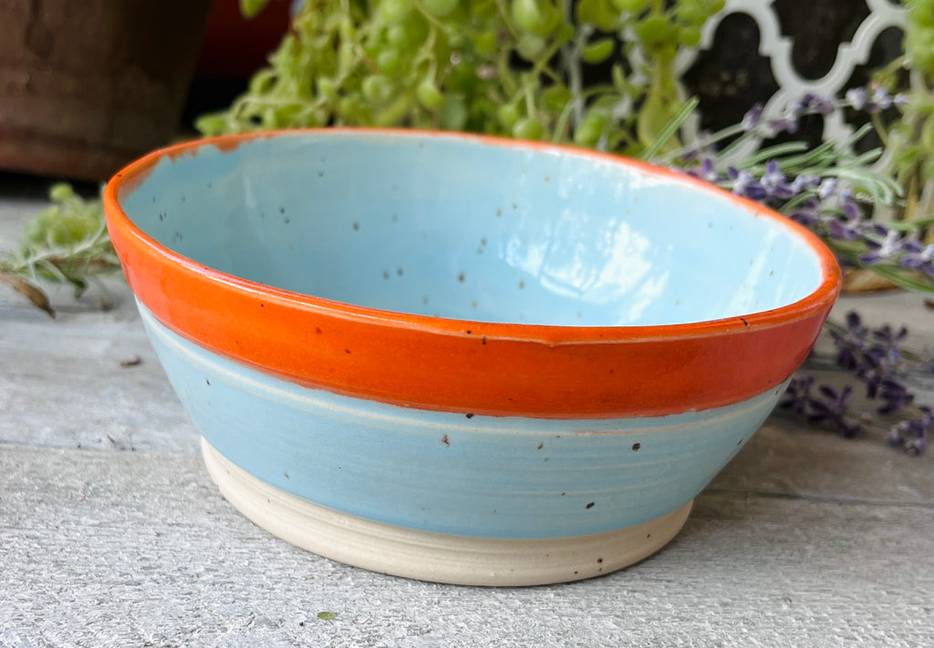 Handmade Stoneware Bowl, Wheel-Thrown Pottery – Bluebird Morning