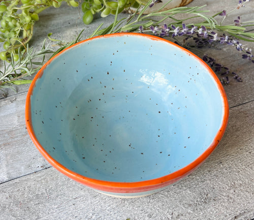 Handmade Stoneware Bowl, Wheel-Thrown Pottery – Bluebird Morning