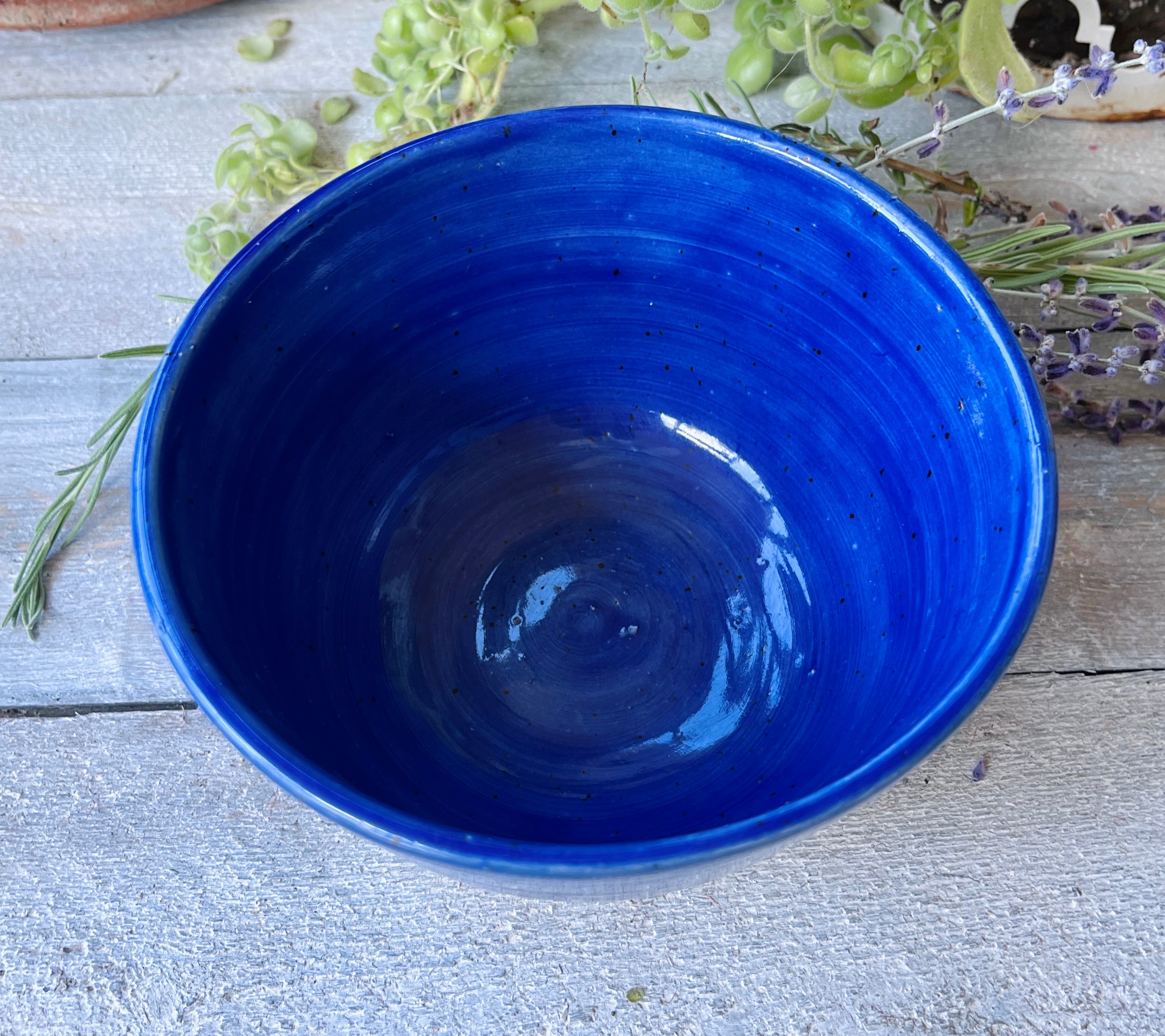 Handmade Ceramic Bowl – Solid Cobalt Blue - Blue Hour