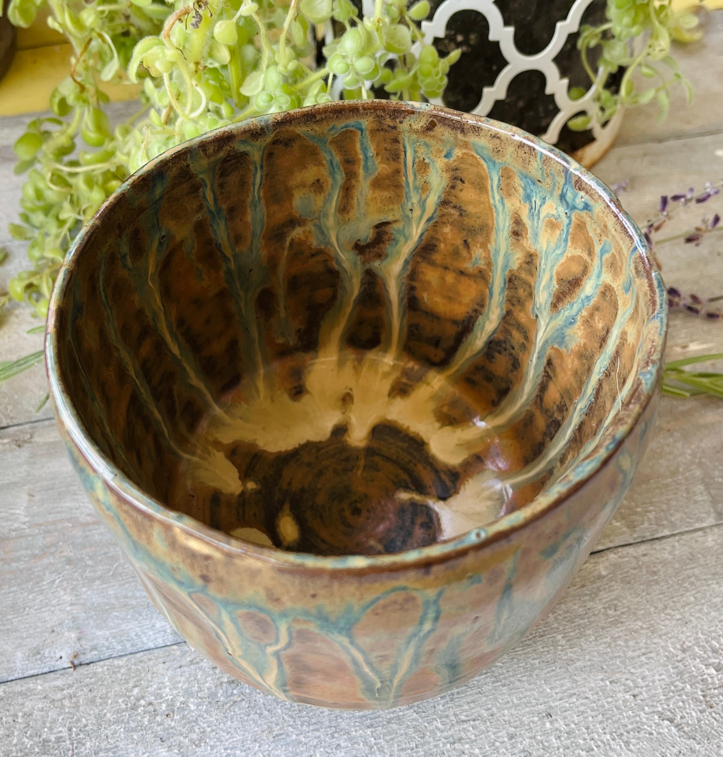Handmade Stoneware Vessel, Wheel-Thrown Pottery – Woodland Rain