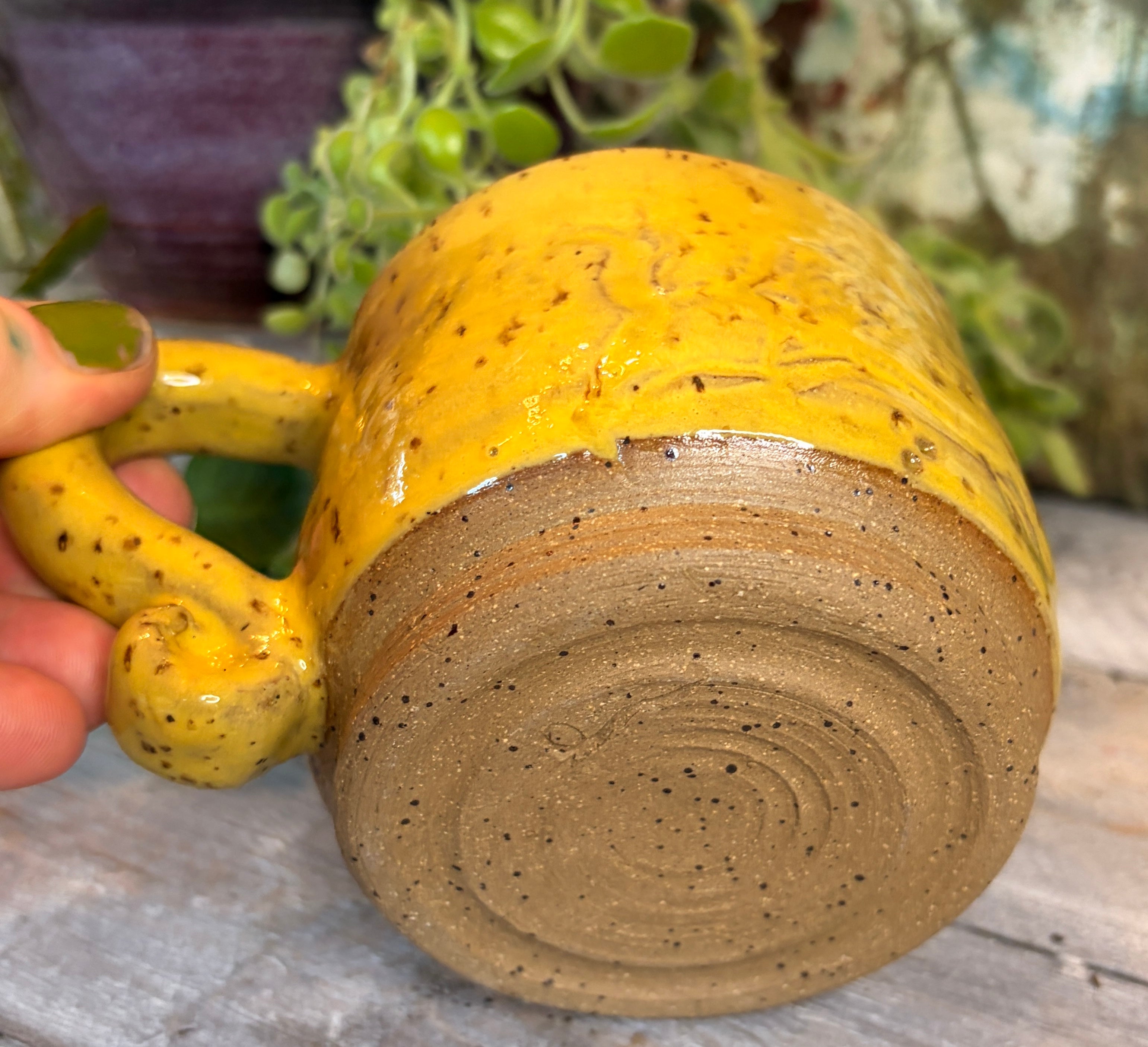 Wheel-Thrown Stoneware Coffee & Tea Mug – Golden Meadow