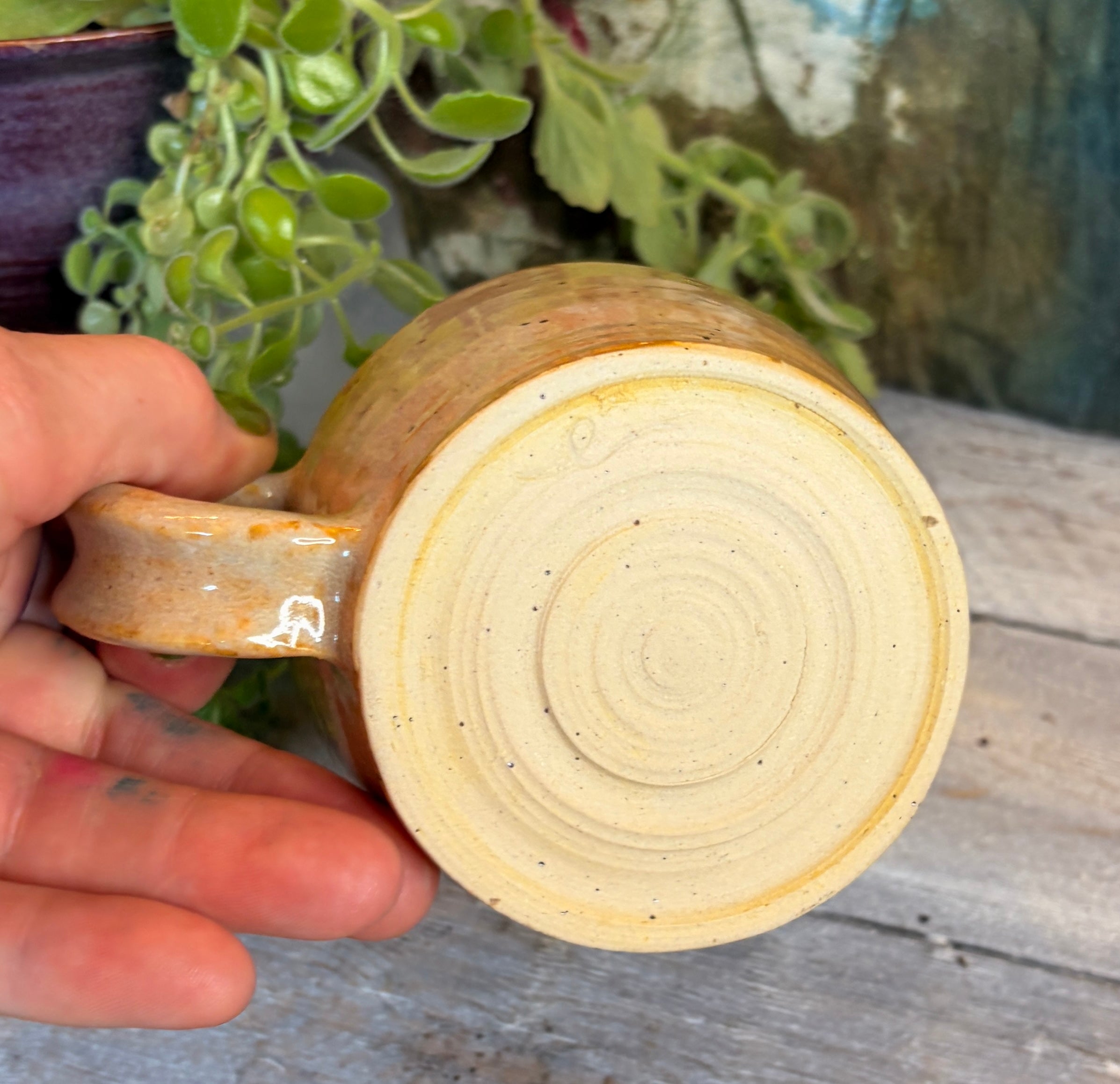 Wheel-Thrown Stoneware Coffee & Tea Mug – Honey Wheat