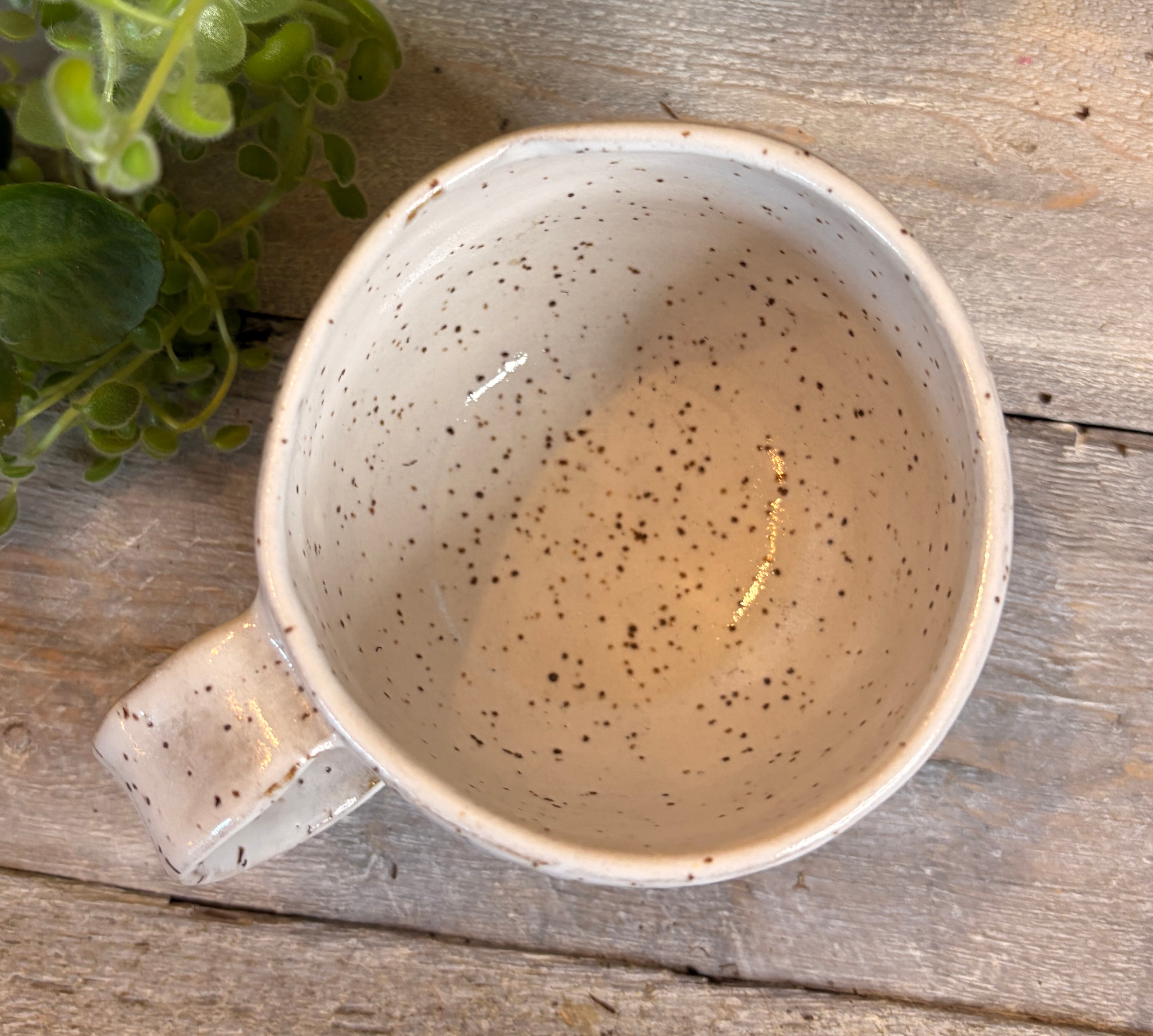 Wheel-Thrown Stoneware Coffee & Tea Mug – Winter Meadow