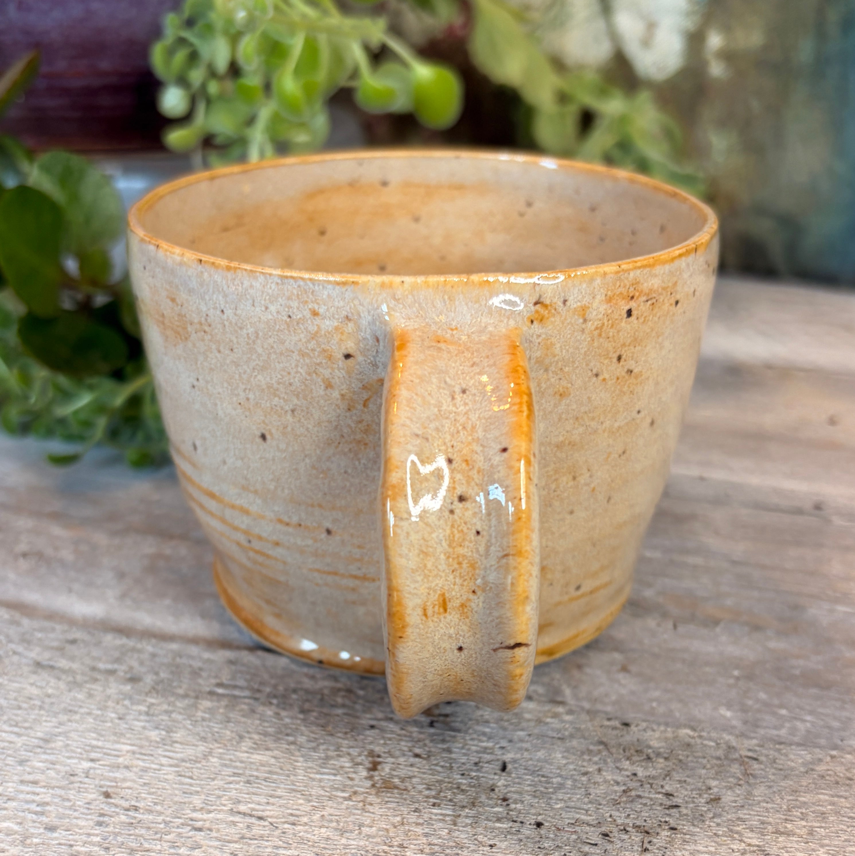 Wheel-Thrown Stoneware Coffee & Tea Mug – Honey Wheat