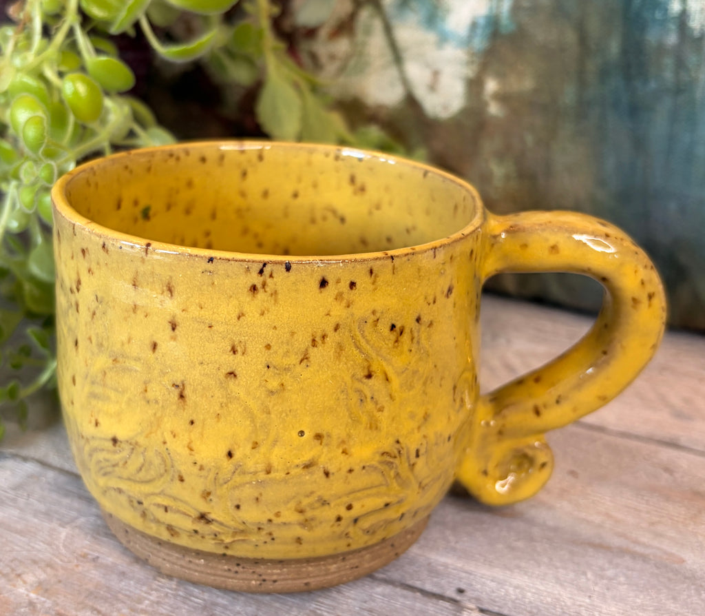 Wheel-Thrown Stoneware Coffee & Tea Mug – Golden Meadow